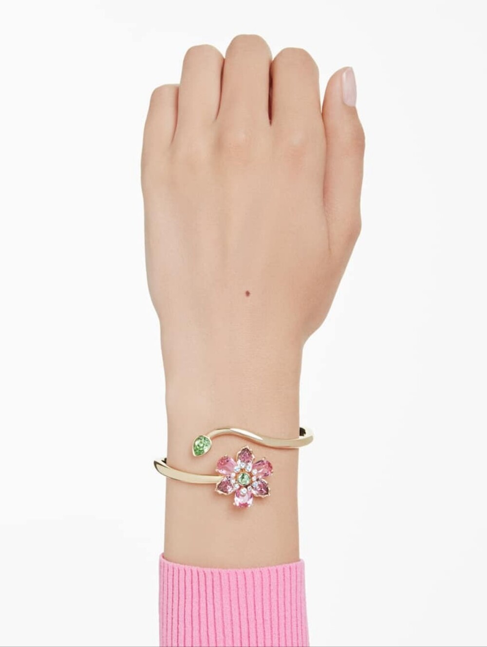 Swarovski Idyllia Bangle – Gold Tone, Multicolor Crystals, Mixed Cut - Picture 13 of 16